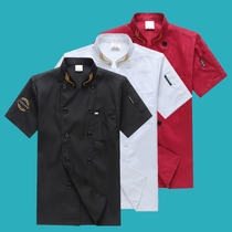 Hotel chefs overalls short-sleeved summer restaurant chefs clothing mens room kitchen staff clothes breathable sweat-absorbing clothing