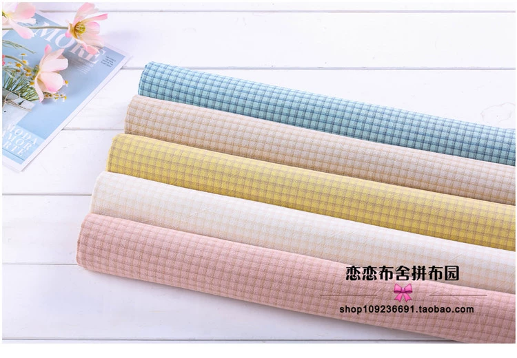 Sản phẩm mới 10 màu hoang dã tươi nhỏ lưới đầu tiên nhuộm vải nhóm vải cotton quần áo chắp vá quần áo vải - Vải vải tự làm