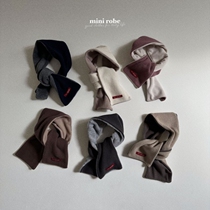 Spot Korean imported infant waffle plus velvet warm scarf for male and female babies winter color matching soft scarf