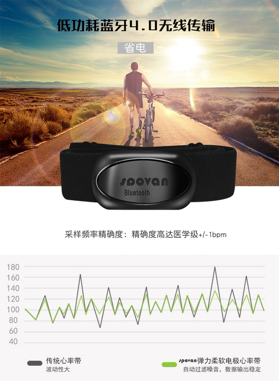 Đai nhịp tim Bluetooth ngoài trời chạy đai ngực theo dõi nhịp tim đạp xe đạp phần mềm phụ kiện bảng chế độ kép ANT + - Giao tiếp / Điều hướng / Đồng hồ ngoài trời đồng hồ omega seamaster