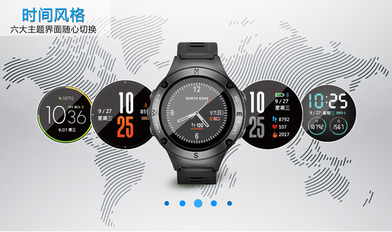 Định vị GPS ngoài trời thông minh leo núi độ cao áp lực câu cá xem không thấm nước thể thao nhịp tim bàn la bàn - Giao tiếp / Điều hướng / Đồng hồ ngoài trời đồng hồ michael kors