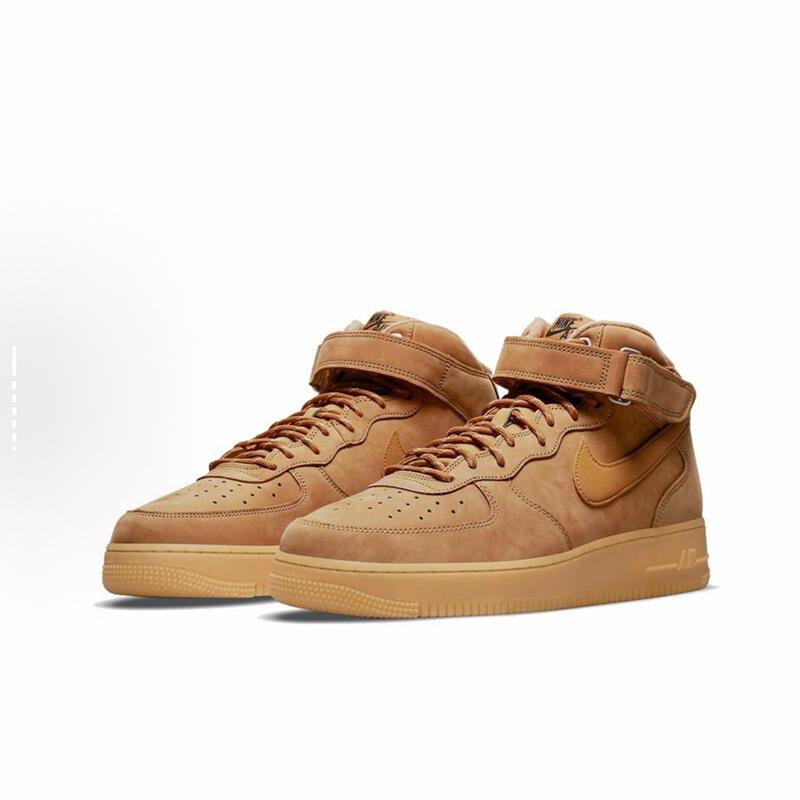 Nike Air Force 1 Suede Leather “Wheat” Mid-Top Sneakers, Unisex, Wheat Color