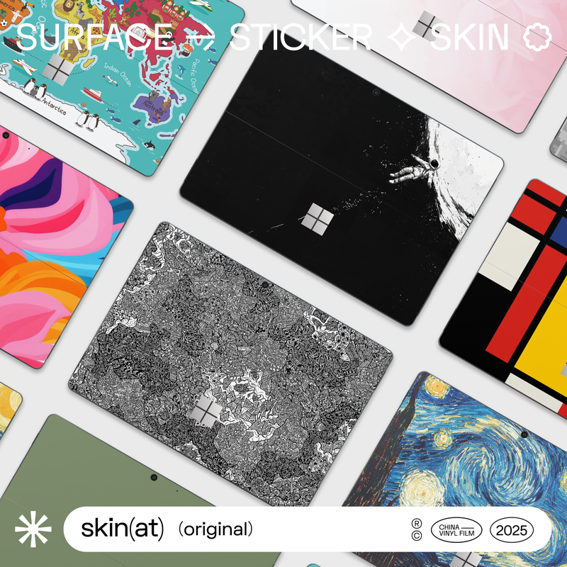 Skinat Is Suitable for Microsoft Surface Pro 11 Film, Tablet Computer Pro 10 Body Sticker, Creative Protection for Microsoft Laptop Back Film
