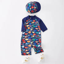 Childrens swimsuit boy conjoined infant diving suit 1-3-6 years old sunscreen quick-drying baby cute cartoon