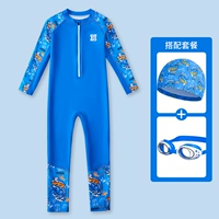 Синий купальник, водонепроницаемая плавательная шапочка