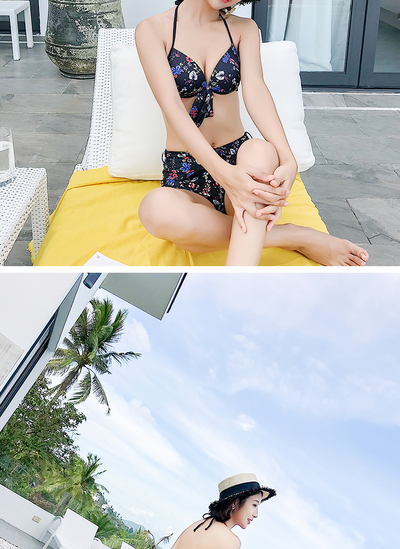 Đồ bơi nữ bikini ba mảnh bảo thủ Kích thước lớn Slim Ngực nhỏ Tập hợp Spa riêng Áo tắm nhỏ tươi - Bộ đồ bơi hai mảnh bộ đồ bơi 2 mảnh