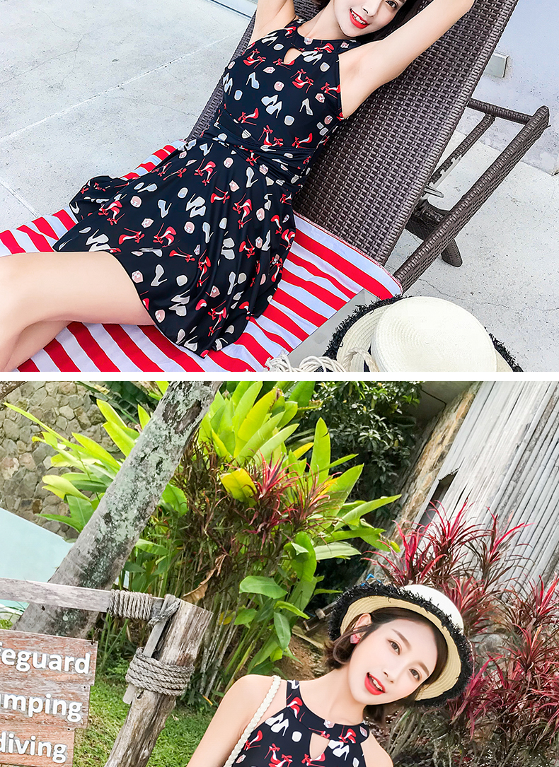 Đồ bơi một mảnh, bảo thủ, thon gọn, váy thon, góc phẳng, bụng, ngực nhỏ, sinh viên Hàn Quốc, áo tắm suối nước nóng - Bộ đồ bơi One Piece đồ bơi nữ 1 mảnh