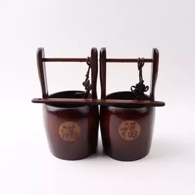 Bamboo small bucket bamboo water tube antique bucket bamboo barrel carbonized son Sun bucket wedding gift home decoration