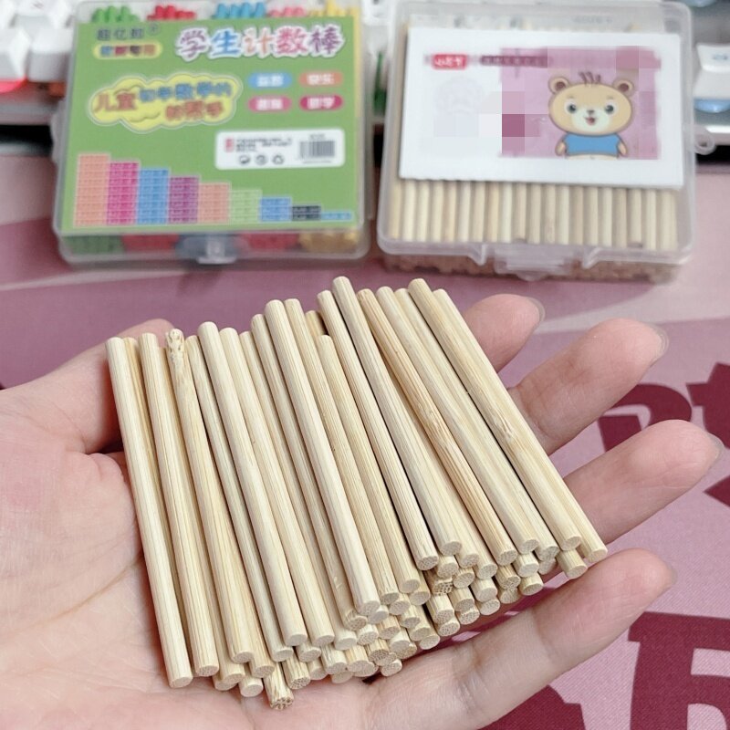 箱入り木製数え棒、算数棒、小学校算数用小型棒、幼稚園学習ツール、算数用数え棒