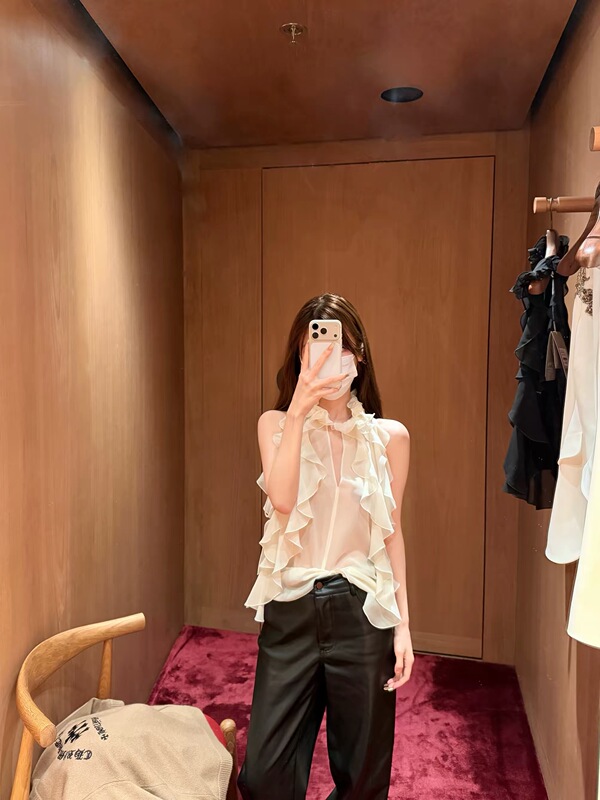 Vacation Wear: a Divine, Ethereal, Sheer, Sexy, Multi-Layered Ruffle Sleeveless Top