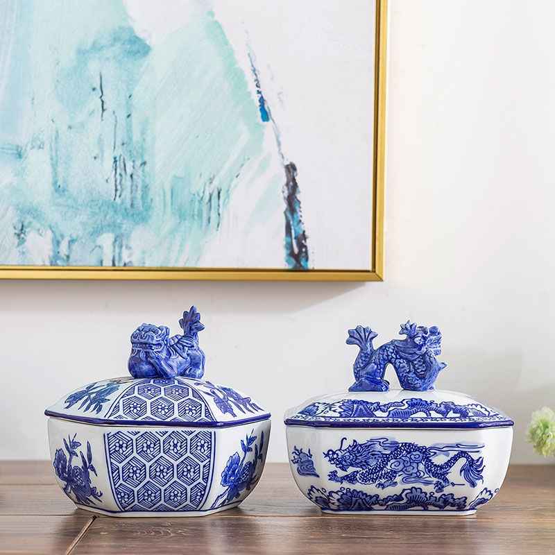 Jingdezhen ceramic storage tank is sealed with cover tea caddy fixings large household pu - erh tea POTS home furnishing articles