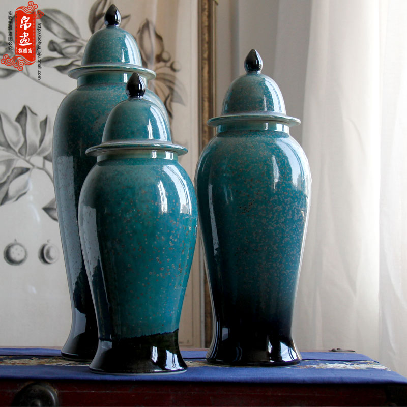 Jingdezhen ceramics vase furnishing articles up caddy fixings retro flower arrangement to receive sitting room adornment desktop with cover