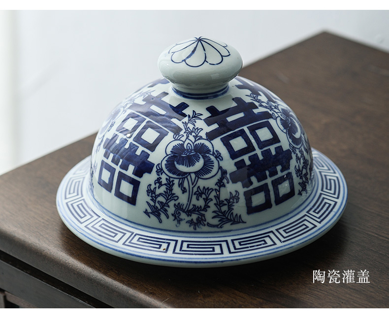 General happy character canister to antique antique porcelain jingdezhen ceramics happy character cover General can happy character as cans ceramic pot