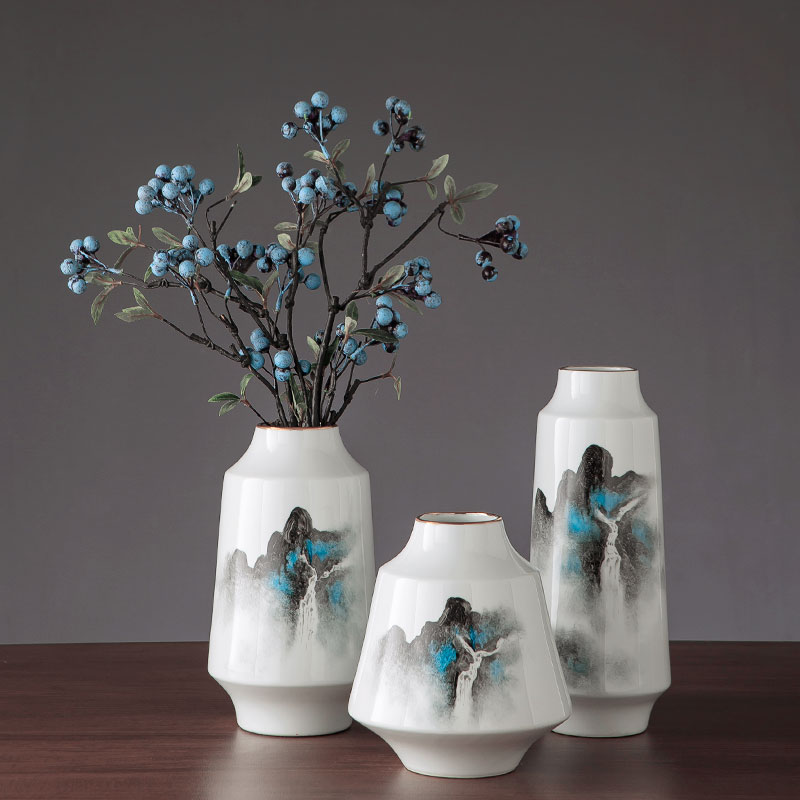 I and contracted ceramic flower vase continental creative living room white dried flowers, Nordic home furnishing articles