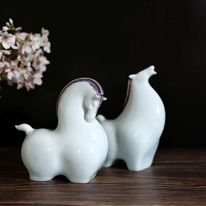 New Chinese style ceramic pony furnishing articles household act the role ofing is tasted study ancient frame don horse sitting room porch decoration