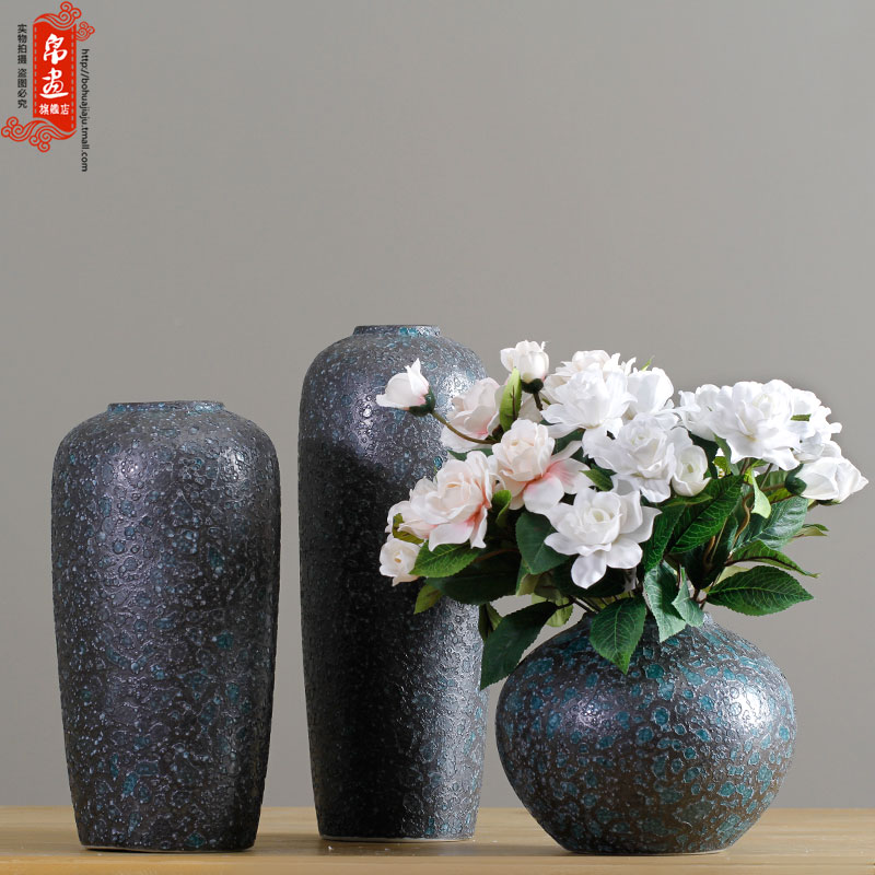 Dried flower flower vase jingdezhen ceramic sitting room adornment is placed coarse pottery I and contracted rural desktop restoring ancient ways