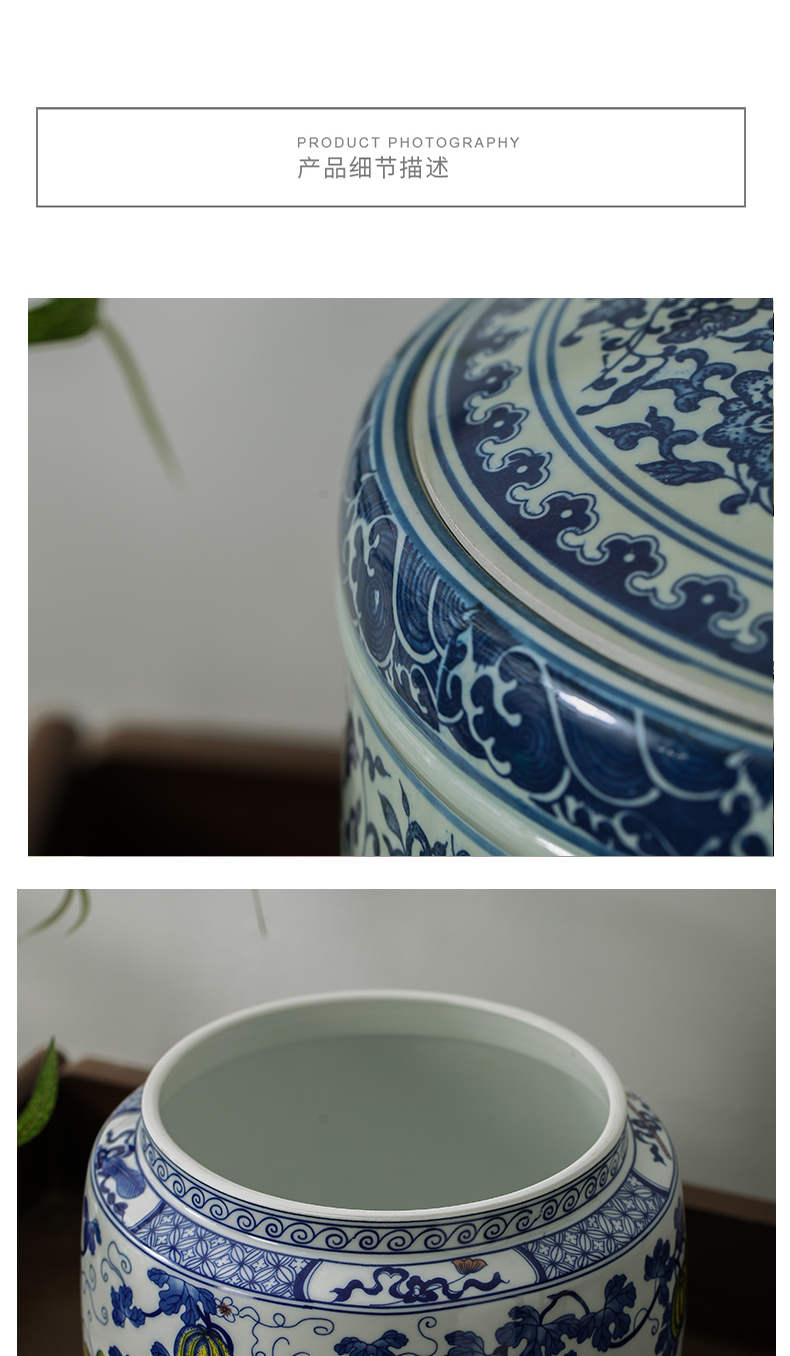 Jingdezhen ceramic pot of pu 'er tea seven loaves cylinder storage POTS are scattered receives tea urn POTS to to the tea urn tea bucket