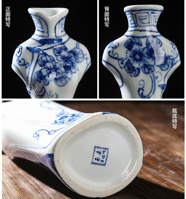 High temperature hydroponic ceramic vase cheongsam of jingdezhen blue and white porcelain vase qipao cheongsam vase classical Ming and the qing dynasty vase