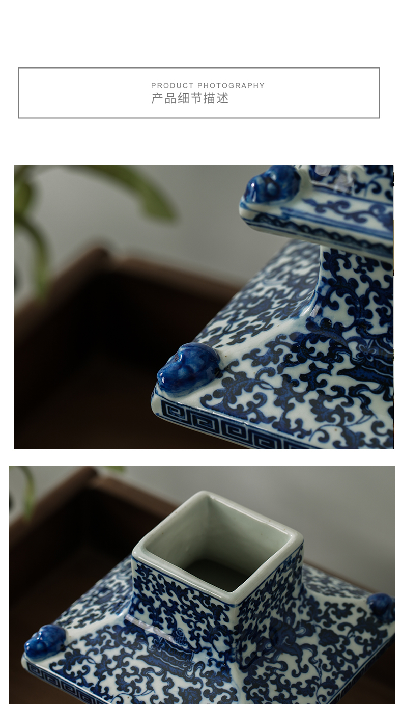 Jingdezhen ceramics wenchang tower of modern Chinese style and exquisite pagoda town home furnishing articles 10 layer wine porch rich ancient frame