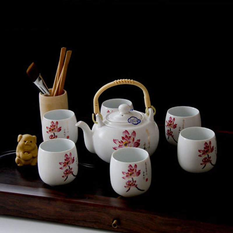 Jingdezhen ceramic tea set the home side the kung fu tea set modern tea pot is suitable for a gift