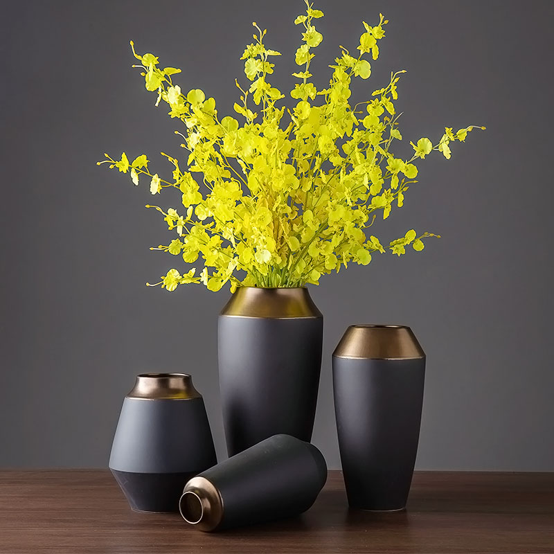Vase furnishing articles table light sitting room key-2 luxury dried flower adornment of jingdezhen ceramic decoration simple Nordic flower arranging flowers