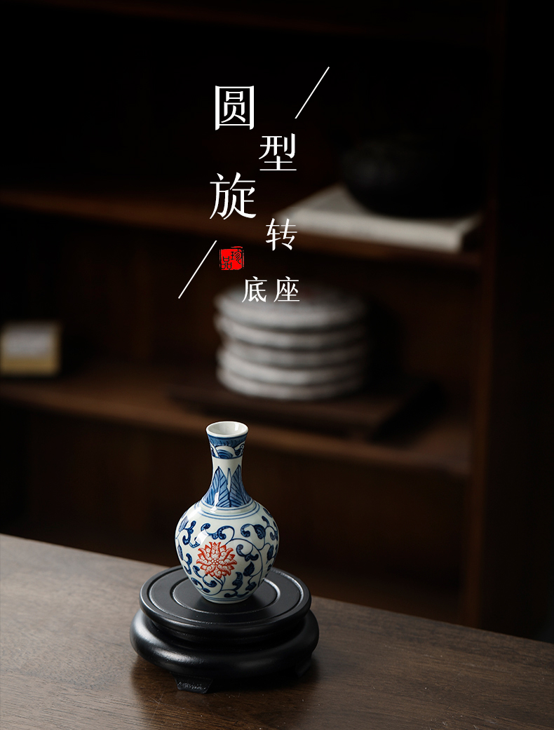 Wooden pallet, furnishing articles stone stone teapot potted vase flowerpot censer Buddha base can rotate circular base