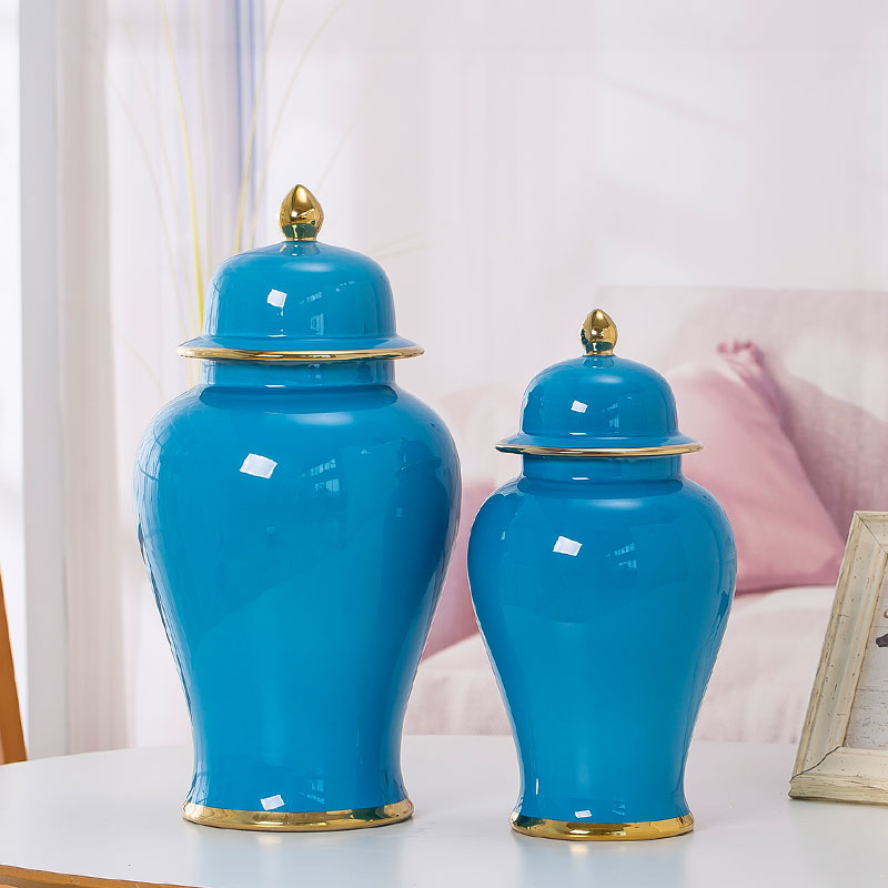 Jingdezhen ceramic jar color glaze general storage tank large vases, new Chinese style decorates porch place, a living room