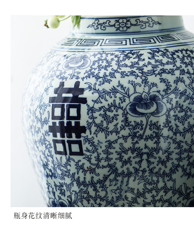 General happy character canister to antique antique porcelain jingdezhen ceramics happy character cover General can happy character as cans ceramic pot