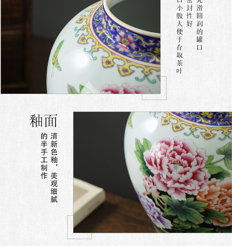 Jingdezhen ceramics storage tank general tea pot Chinese style household adornment of the sitting room TV ark, furnishing articles