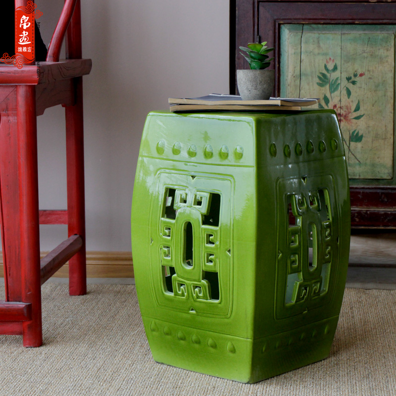 Jingdezhen ceramic furnishing articles drum who pier who use under high temperature glaze sitting room home courtyard dressing floor decoration