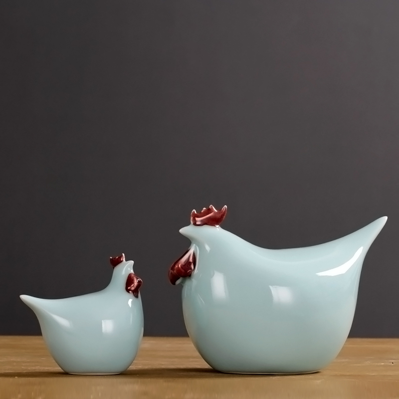 Jingdezhen ceramics craft ceramic chicken auspicious zoo porcelain ceramic household soft outfit desktop furnishing articles