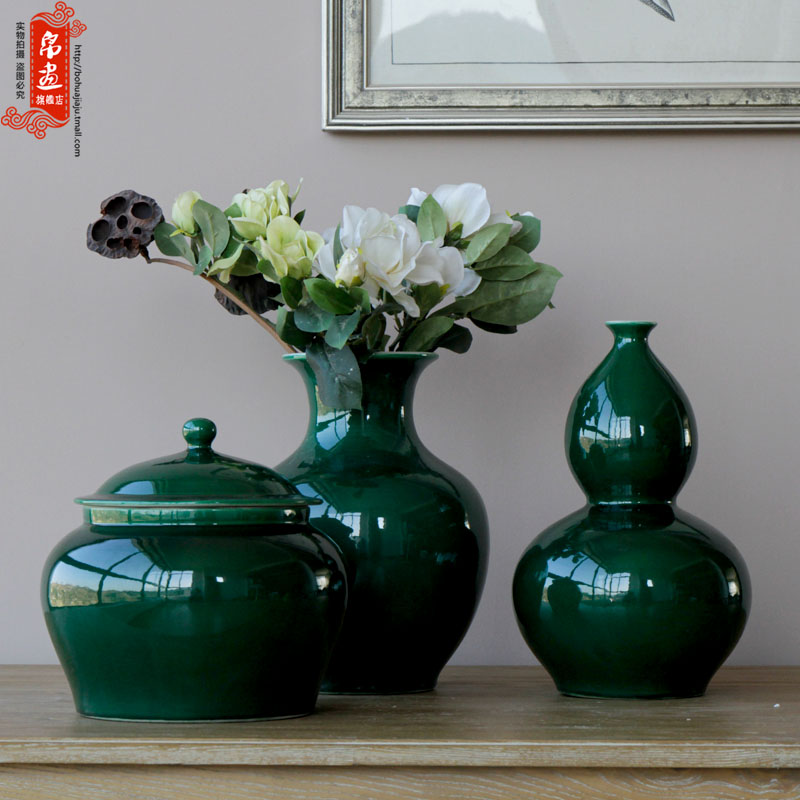 Jingdezhen ceramic furnishing articles of Chinese style is contracted fashion, green decoration household decorates sitting room porch desk study
