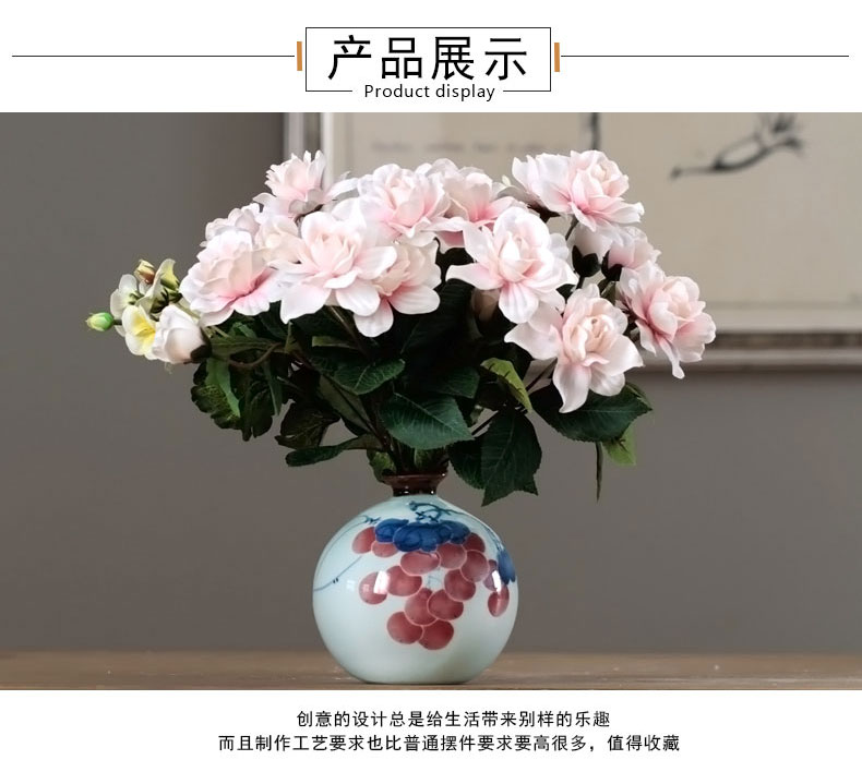 Vase office furnishing articles desktop jingdezhen ceramic water raise flowers creative sitting room adornment flower arranging hydroponic narrow expressions using