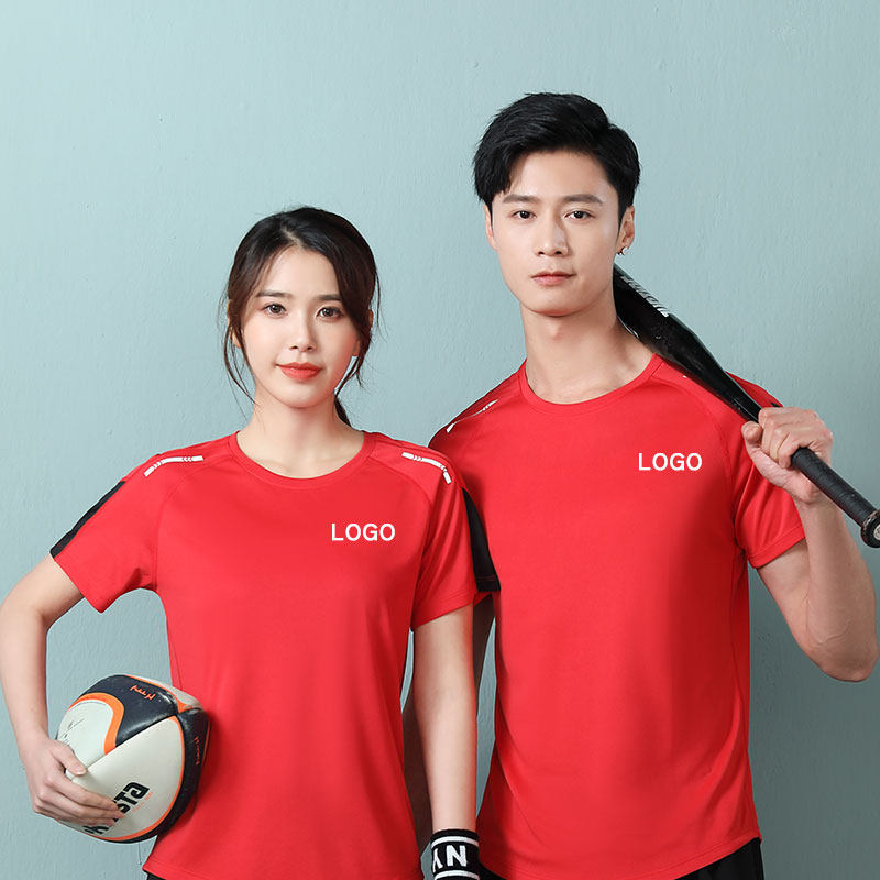 High-end speed dry t-shirt custom logo marathon short sleeve print custom outdoor running T-shirt group customization