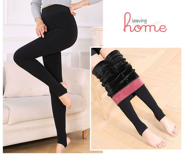 Người mẫu mùa thu đông cộng với phân bón quần legging XL mùa đông chất béo MM bên ngoài mặc đồ chị em cộng với quần nhung dày mùa đông nữ