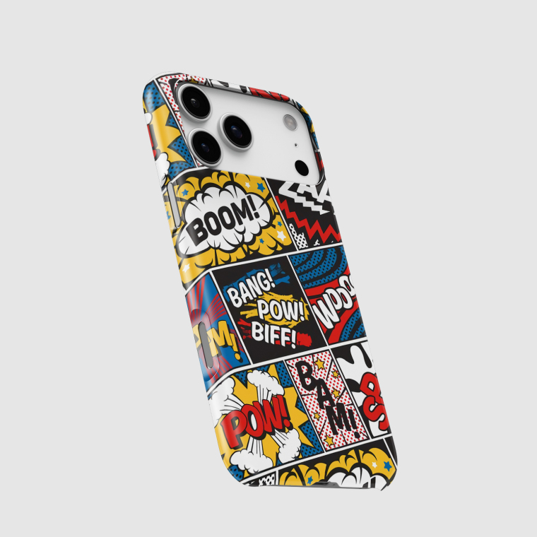 Comic Art Illustration Pattern Heat Dissipation Lightweight Glossy Finish – Pro/Plus/Max/Air – 17, 16, 15, 14, 13, 12 iPhone