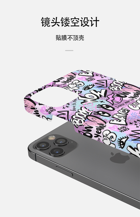 Wow Boom Graffiti New Girls Chic Stylish Plus/Pro/Max – 16, 15, 14, 13, 12 iPhone Case