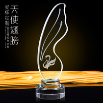  Unique art special wings high-end creative crystal trophy custom goddess medal custom dance art trophy production