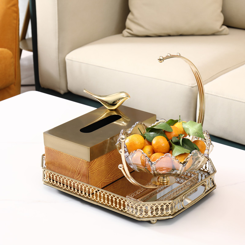 Living room tea coupon soft package with European luxury lab tissue box furnished creatively with drawing box decoration