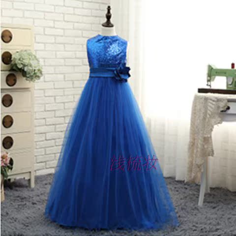 Váy trẻ em mới sáng bóng váy dài cô gái dạ hội váy cocktail bên chủ tiệc hoa cô gái quần áo ảnh sinh nhật váy trẻ em