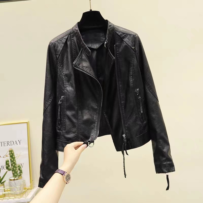 Leather Jacket Autumn and Winter 2025 New Korean Style Slim Short Trendy Fashion Casual Black Biker Leather Jacket for Women