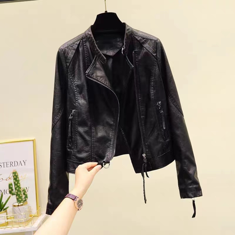 Leather Jacket 2025 New Women's Spring and Autumn Korean Style Slim Fit Fashionable Trendy Short Korean Jacket Biker Coat Top Leather Jacket 2025 New Women's Spring and Autumn Korean Style Slim Fit Fashionable Trendy Short Korean Jacket Biker Coat Top