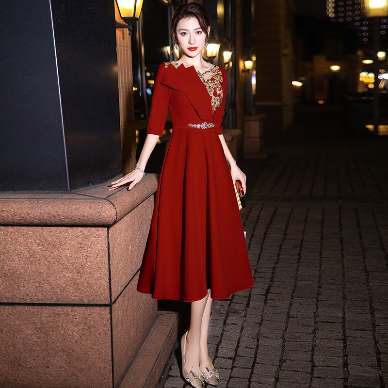  L+Burgundy, long, mid-length  
