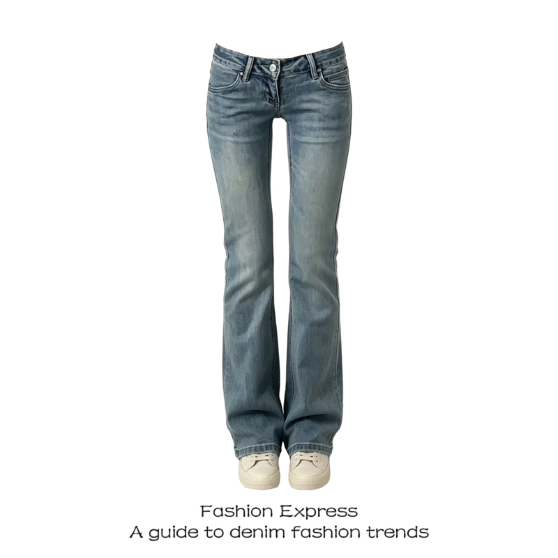 American Vintage Flared Jeans for Women 2026 New Retro Blue Low-Waist Slim-Fit Skinny Pants American Vintage Flared Jeans for Women 2026 New Retro Blue Low-Waist Slim-Fit Skinny Pants