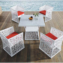 Outdoor balcony wrought iron furniture combination creative table and chair kit casual bar coffee rattan chair coffee table three-piece set