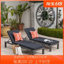 Outdoor Deck Chair Outdoor Balcony Open-air Patio Garden Lying Bed Pool Deck Chairs Vines Sofa Bed Sofa Bed Beach Sleeping Chair