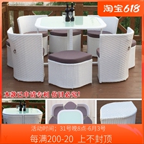 Outdoor Table And Chairs Suit Casual Vines Chair Tea Table Five Pieces of Balcony Table And Chairs Combined Rattan Courtyard Rattan furniture