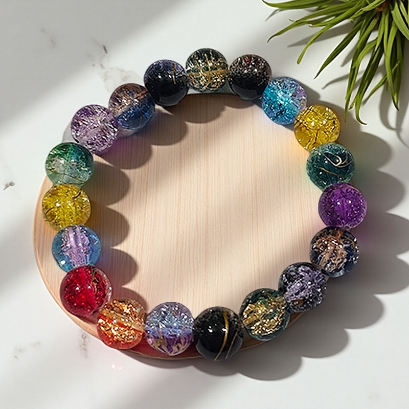 Cross-Border Dopamine Rainbow Beaded Bracelet for Men and Women, Cool Glass Bracelet, Light Luxury, Simple and Versatile Jewelry Gift Cross-Border Dopamine Rainbow Beaded Bracelet for Men and Women, Cool Glass Bracelet, Light Luxury, Simple and Versatile Jewelry Gift
