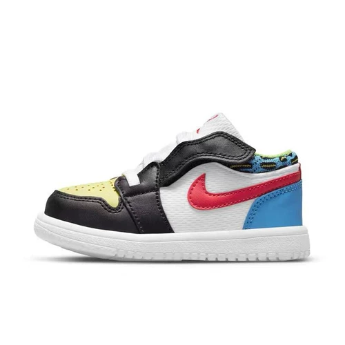 Air Jordan 1, детские низкие легкие баскетбольные кроссовки подходит для мужчин и женщин на липучке