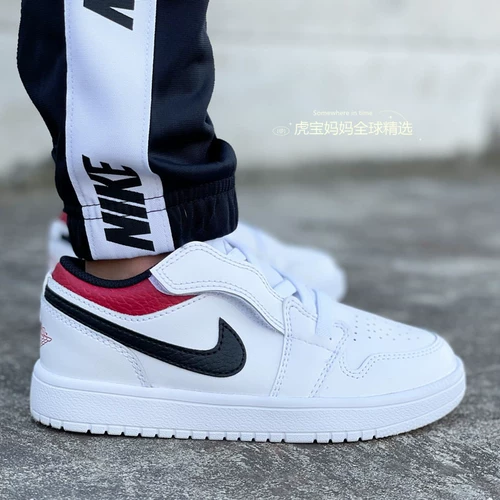 Air Jordan 1, детские низкие легкие баскетбольные кроссовки подходит для мужчин и женщин на липучке